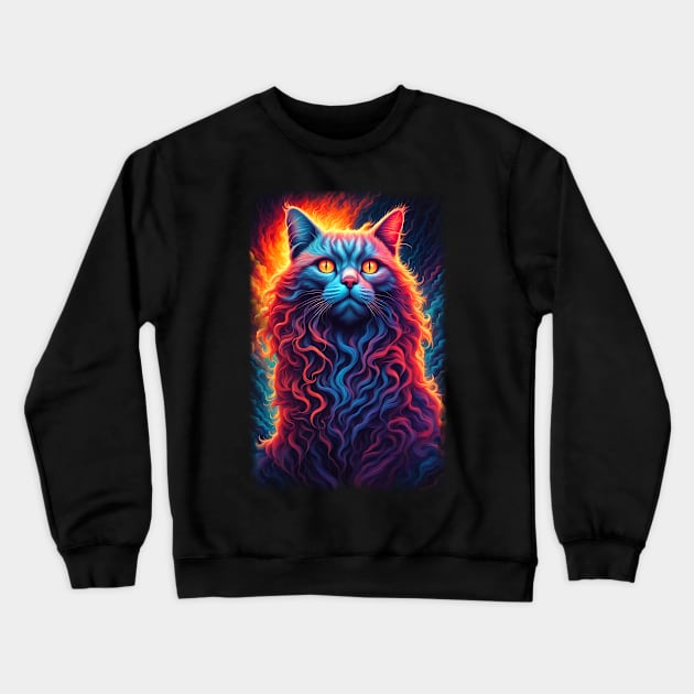 Neon Cat 03 Crewneck Sweatshirt by KawaiiDread